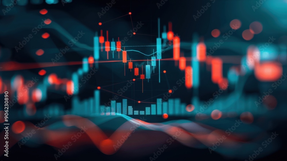 Poster nft trading chart showing price trends, active and informative.