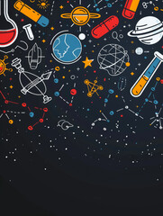 Low poly science chemical glass flasks. Scientific equipment polygonal triangle blue glowing design. Future technology microscope research. Medicine analysis concept