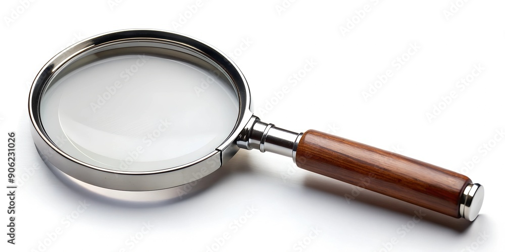 Poster magnifying glass tool optical search tool isolated object white background ai generative