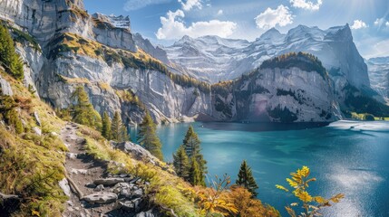 Serene Mountain Lake with a Breathtaking View