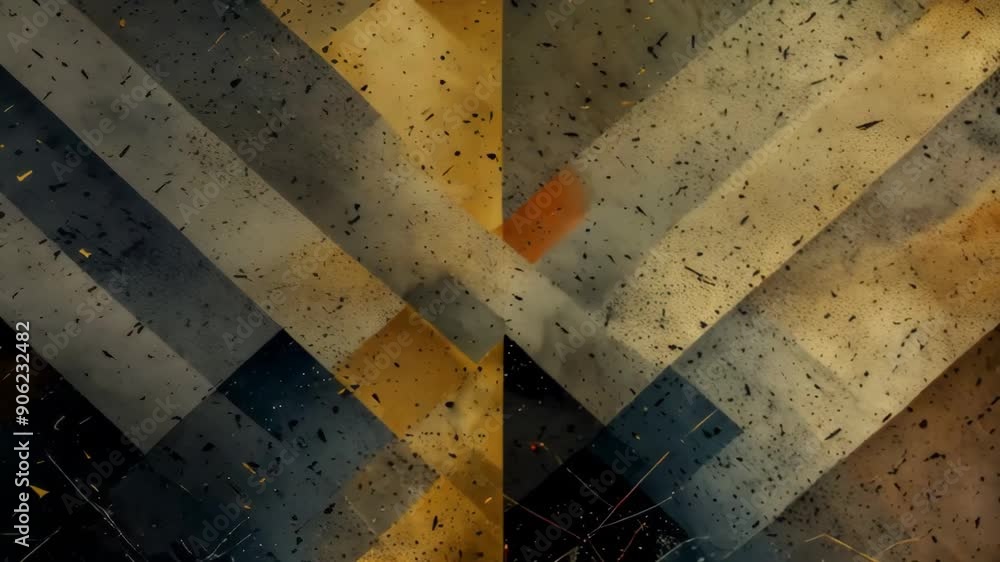 Poster geometric patterns in warm earthy tones explored in freeform art design