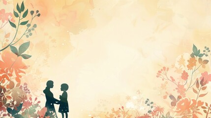 Whimsical Mother's Day illustration featuring a large, enchanting bouquet of flowers, complemented by playful butterflies and a tender sentiment celebrating mothers.