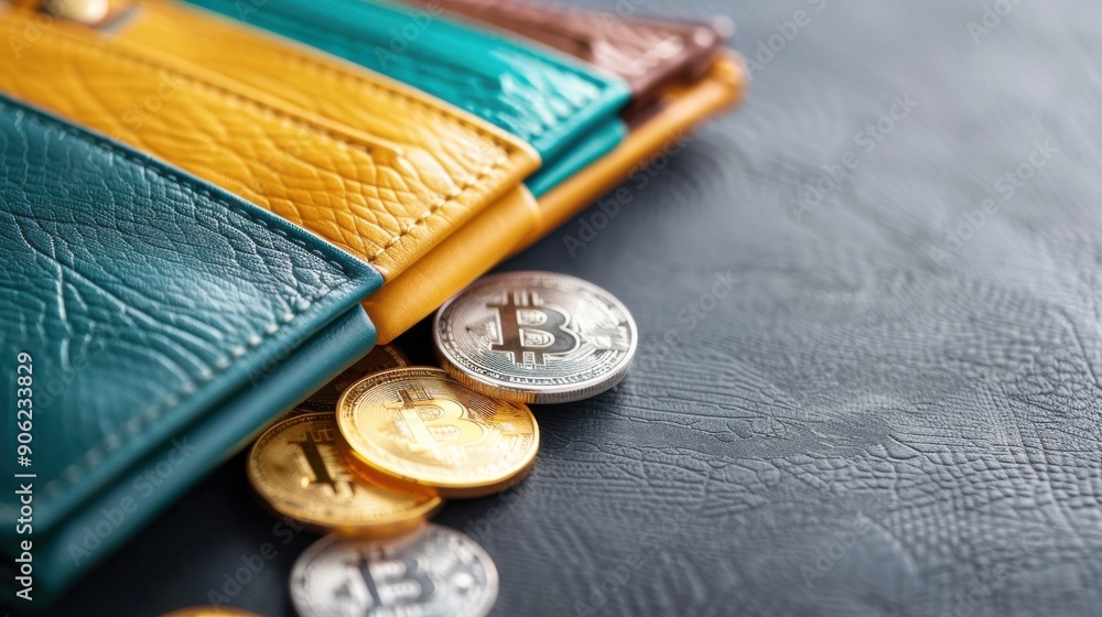 Poster tokenized assets displayed in a digital wallet, diverse and accessible.