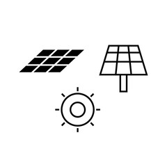 Elements of solar panels vector