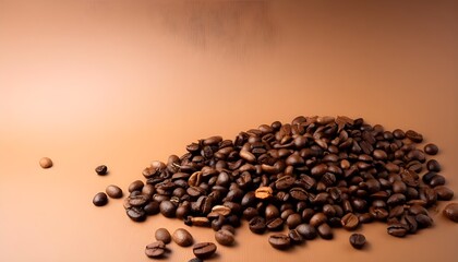 Fototapeta premium fresh coffee beans on Brown background