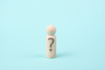 Man with a question mark, education and business concept, searching for answers, creative mind,...