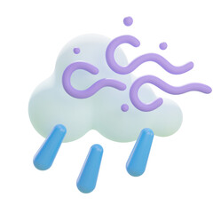 white windy rain 3d illustration