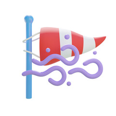 red wind direction 3d illustration