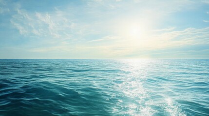 Fototapeta premium The ocean is calm and the sun is shining brightly