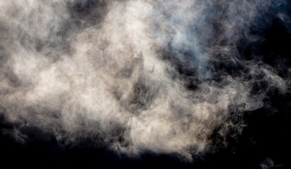 Smoke isolated on black background