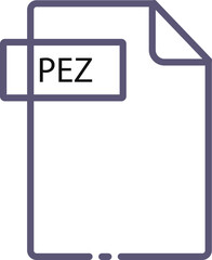 PEZ File format minimal icon with black outline