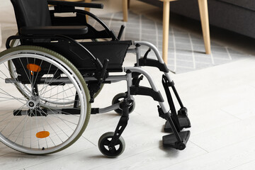 Modern wheelchair in living room
