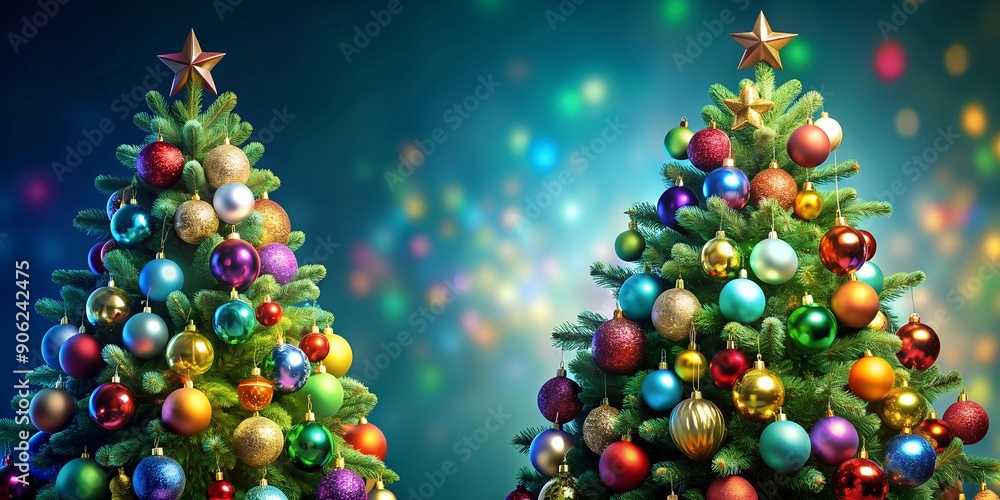 Poster a splendid christmas tree adorned with an array of colorful baubles and ornaments generative ai