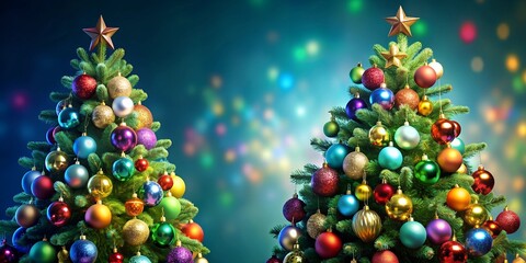 Fototapeta premium A splendid Christmas tree adorned with an array of colorful baubles and ornaments Generative AI