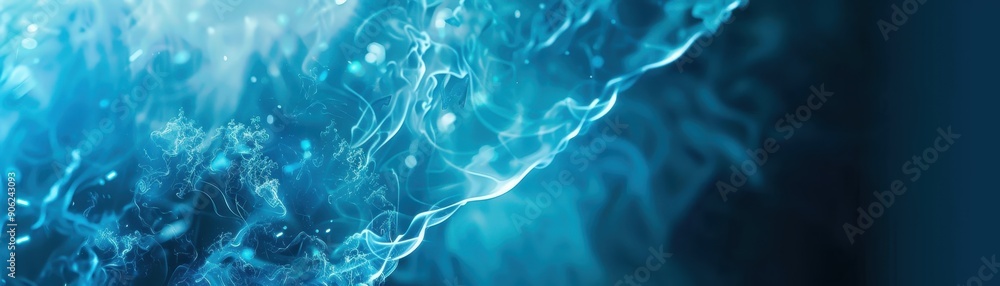 Poster dynamic blue abstract background featuring fluid lines and light effects, perfect for digital and cr