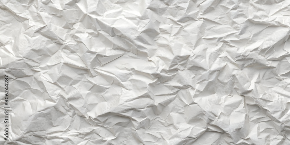 Poster slightly wrinkled paper seamless pattern with a white crumpled paper texture and stretched again ai-