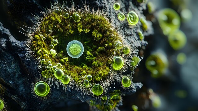 Microscopic Insight: A Female Moss Archegonium with a Single Egg Cell Awaiting Fertilization