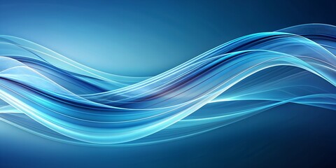 Fototapeta premium Ethereal blue abstract wavy lines elegant sense of fluidity AI Generative