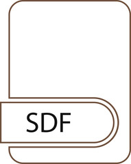 SDF File format icon black outline and light color