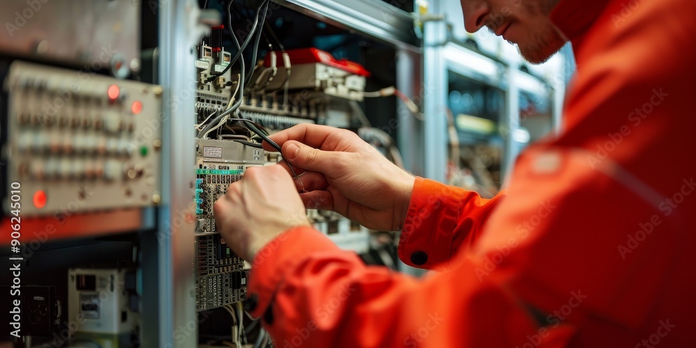 Poster close-up of a technician replacing hardware components, crucial for effective system maintenance