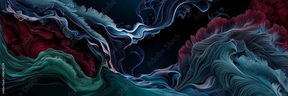 Poster abstract dark blue and red wavy pattern suitable for websites, digital backgrounds, graphic design p