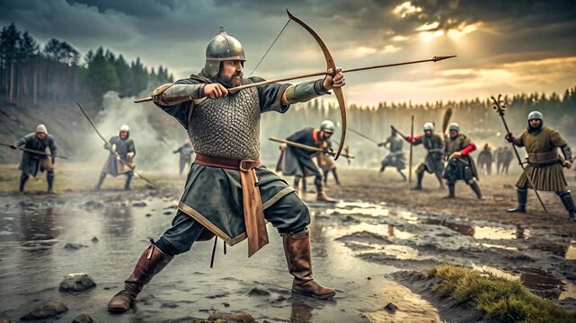 Medieval Archer in Battle.