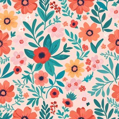 Whimsical Petals, A Playful Floral Pattern wallpaper
