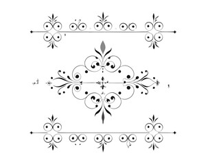Set of Fancy Decorative Ornamental Lines vector. ai generated
