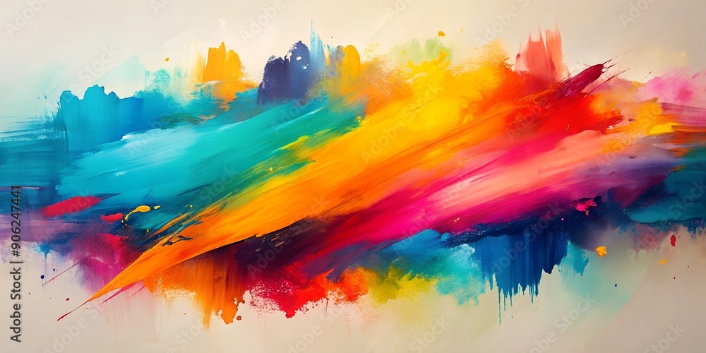 Poster contemporary abstract art with bold brush strokes and a minimalist color scheme is perfect for any e