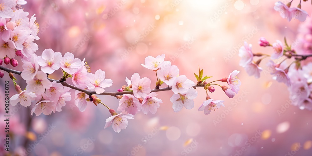 Poster cherry blossoms adorned with a delicate color filter create a serene sakura season background ai-cre