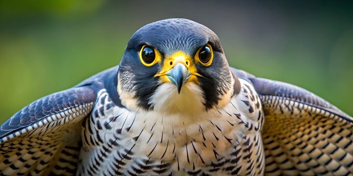 Dynamic peregrine falcon emblem with its streamlined form and intense gaze symbolizing speed power and agility Generative By AI