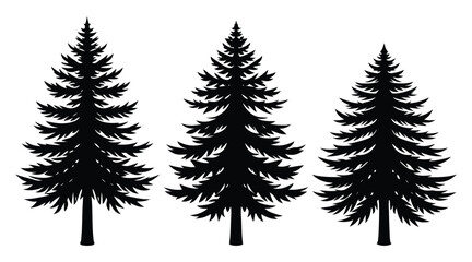 Christmas Trees Pictogram Vector Set