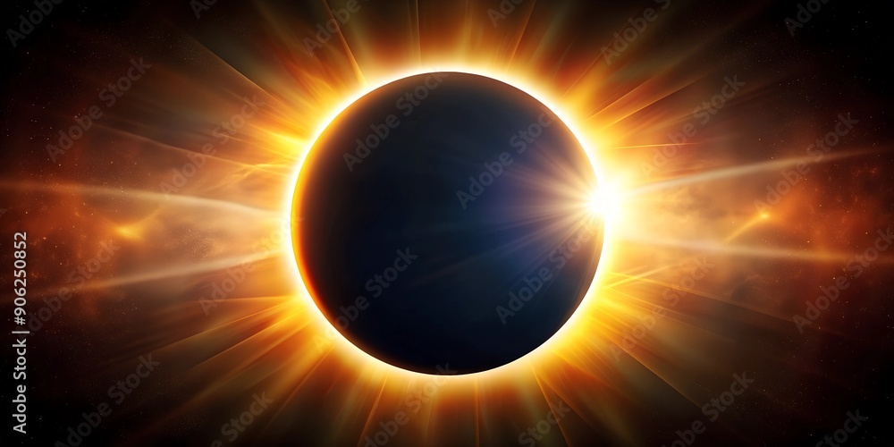 Poster full solar eclipse nearing totality generative ai
