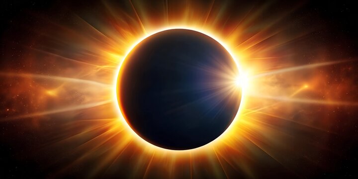 Full solar eclipse nearing totality Generative AI