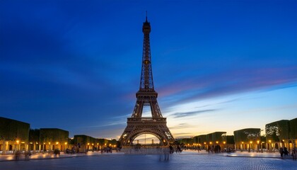  Louvre at blue hour after sunset 