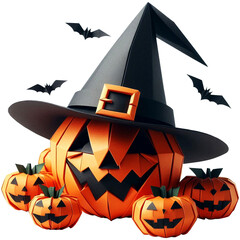 Smiling Jack-O-Lantern Halloween Origami