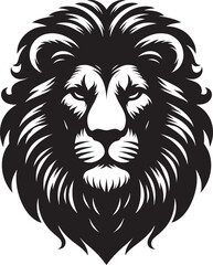 Fototapeta premium Lion head mascot Silhouette isolated on white background Minimalist lion vector shape icon