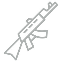 Gun Vector Line Grey Icon Design