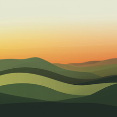 Fototapeta premium A natural landscape background with a smooth gradient mimicking a sunset over rolling hills