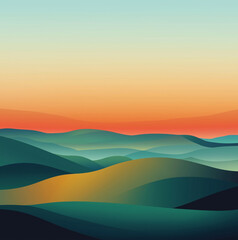 A natural landscape background with a smooth gradient mimicking a sunset over rolling hills