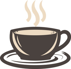 An object illustration of a cup of delicious hot coffee