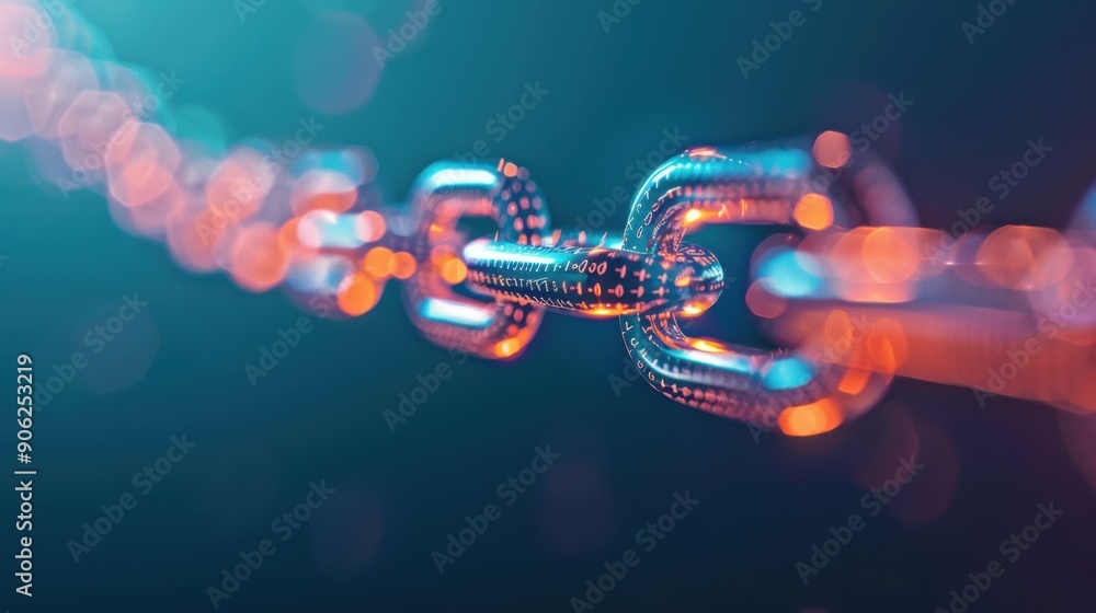 Poster blockchain art with a digital certificate of authenticity, secure and verifiable.