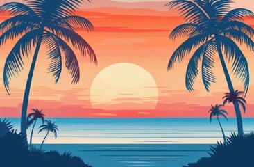 Obraz premium Colorful summer-themed vector background perfect for graphic design projects.