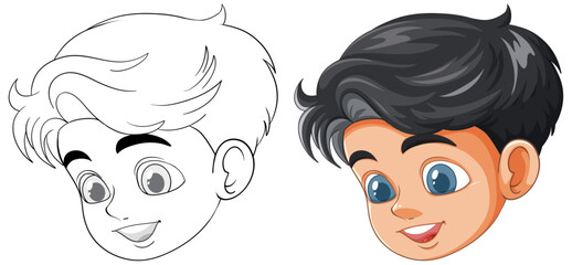 Smiling Boy Vector Illustration