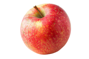 Red Apple with Stem Isolated