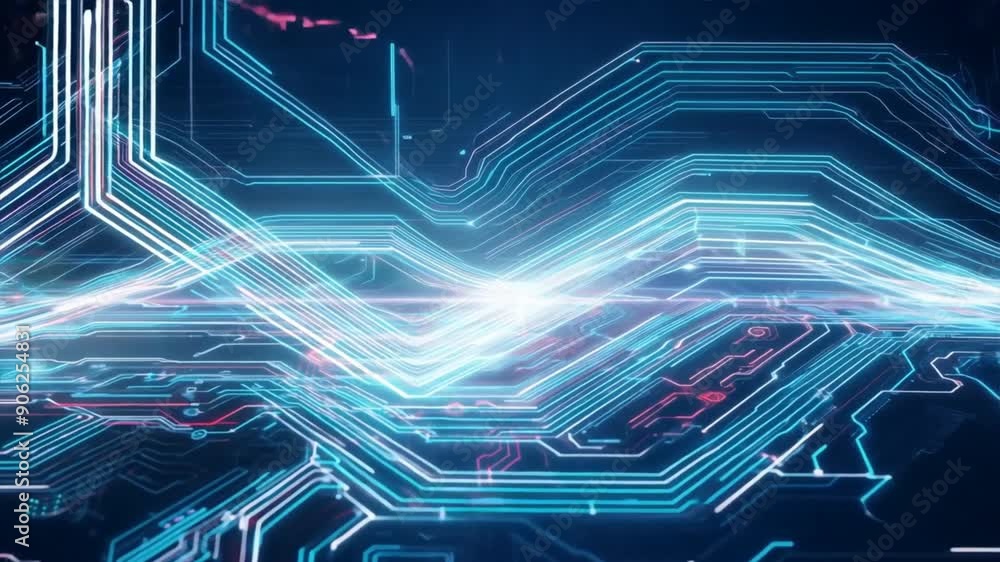 Aufkleber abstract technology background with numbers and digital patterns