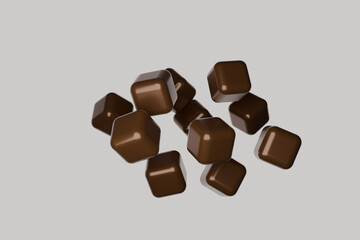 chocolate candy on white background