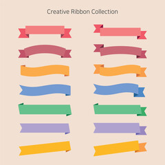 Obraz premium Vintage ribbon banner illustration in pastel color.