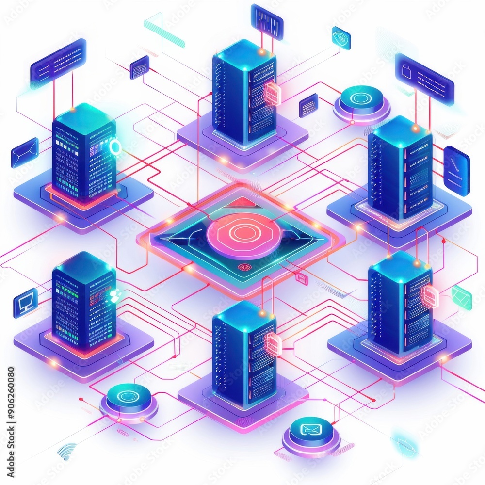 Poster distributed web systems with decentralized nodes, resilient and secure.