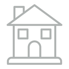 Lodge Vector Line Grey Icon Design